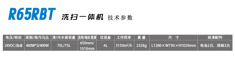 容恩Rongen R65RBT手推式洗扫一体机